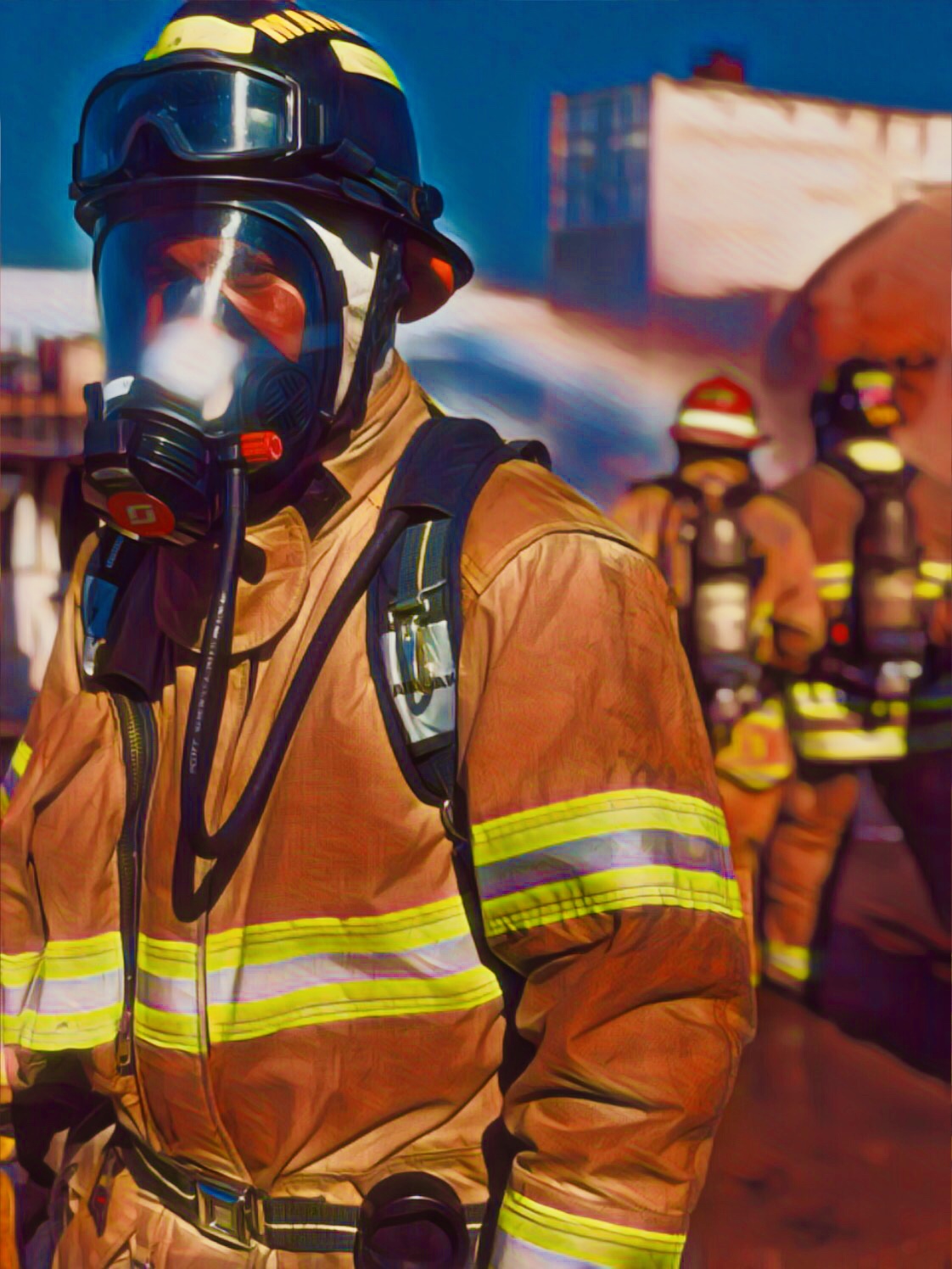 Nicholas Marnocha in full firefighting gear