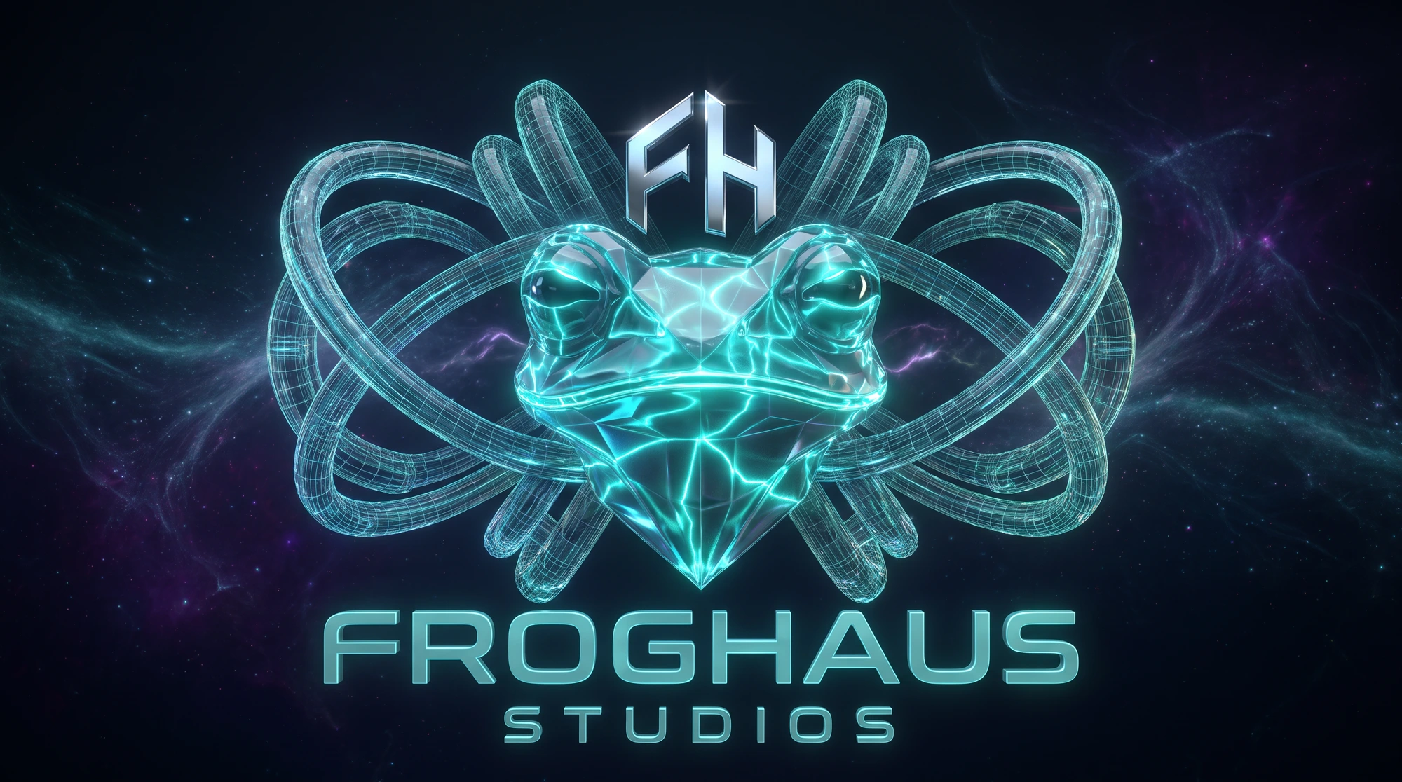 FROGHAUS STUDIOS — crystal wireframe frog logo